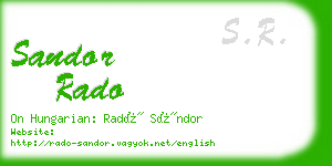 sandor rado business card